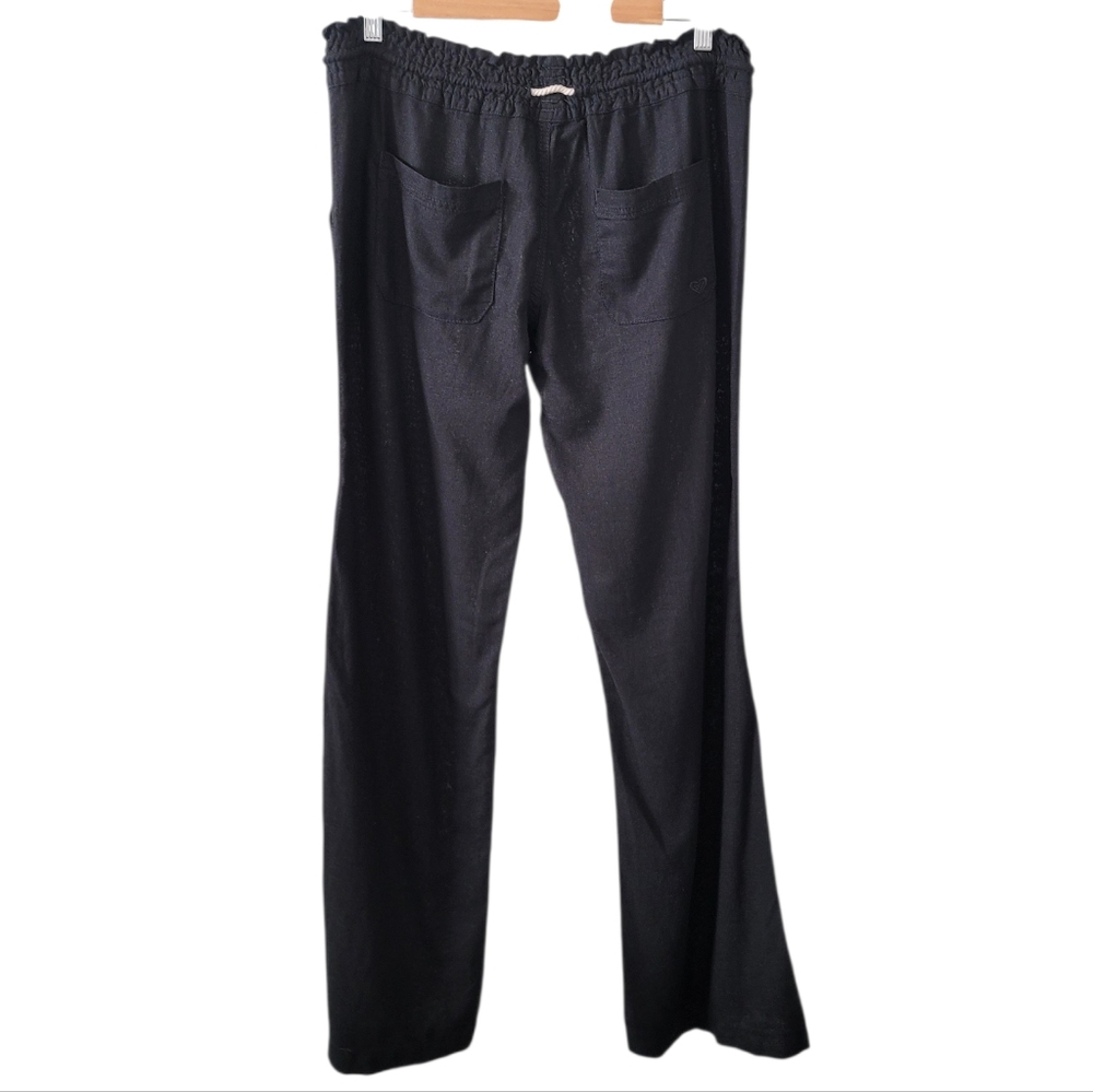 Roxy Ocean Side Linen Blend Beach Pants in Black - Picture 13 of 15